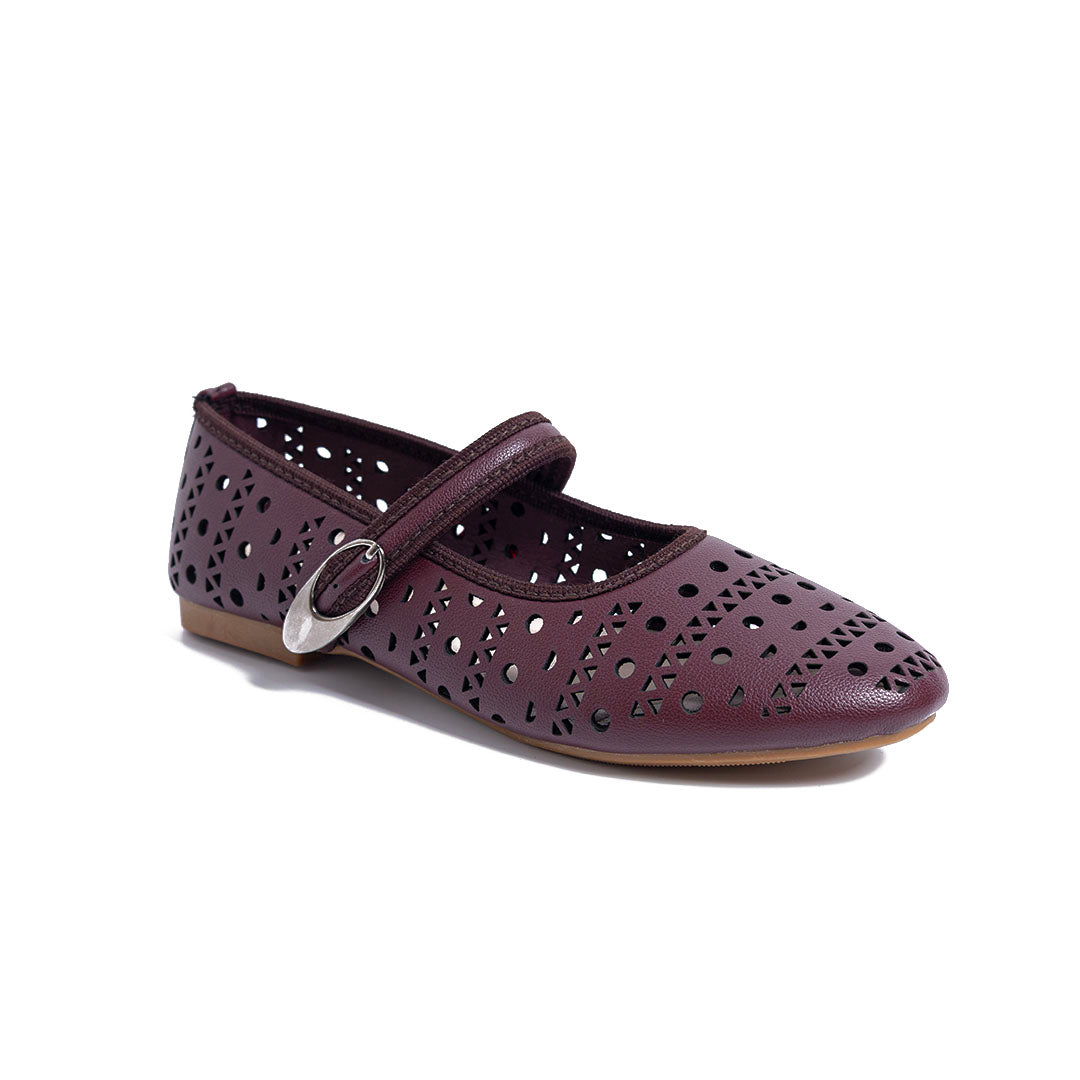 perforated ballerina - Burgandy