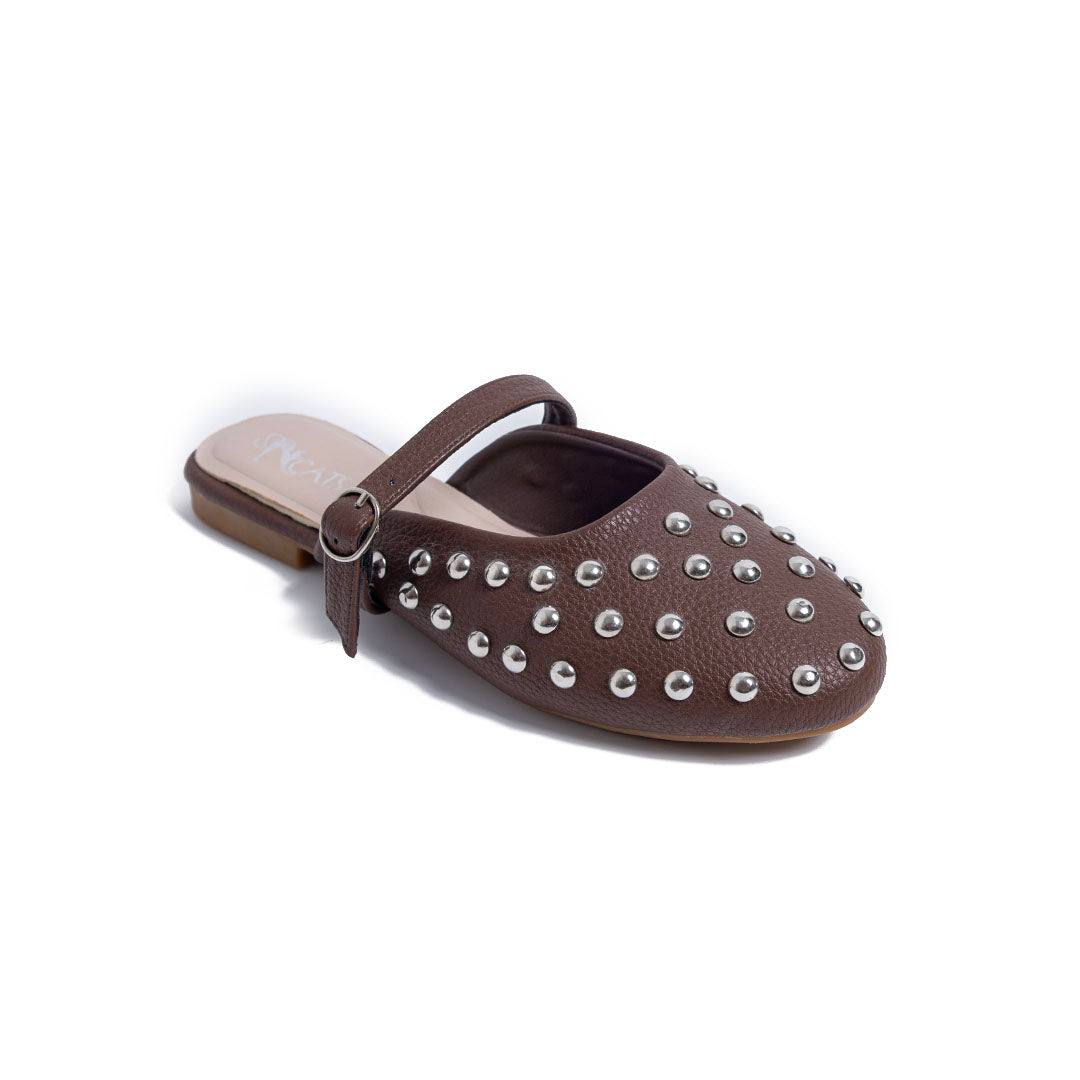 studs Mules - Brown