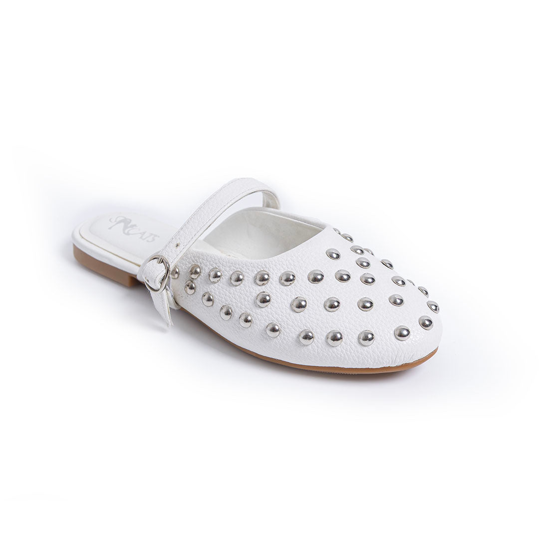 Studs Mules - White