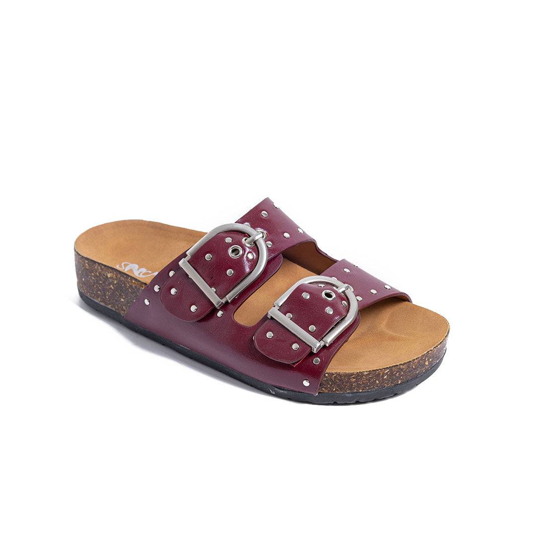 Buckle Slides - Burgandy
